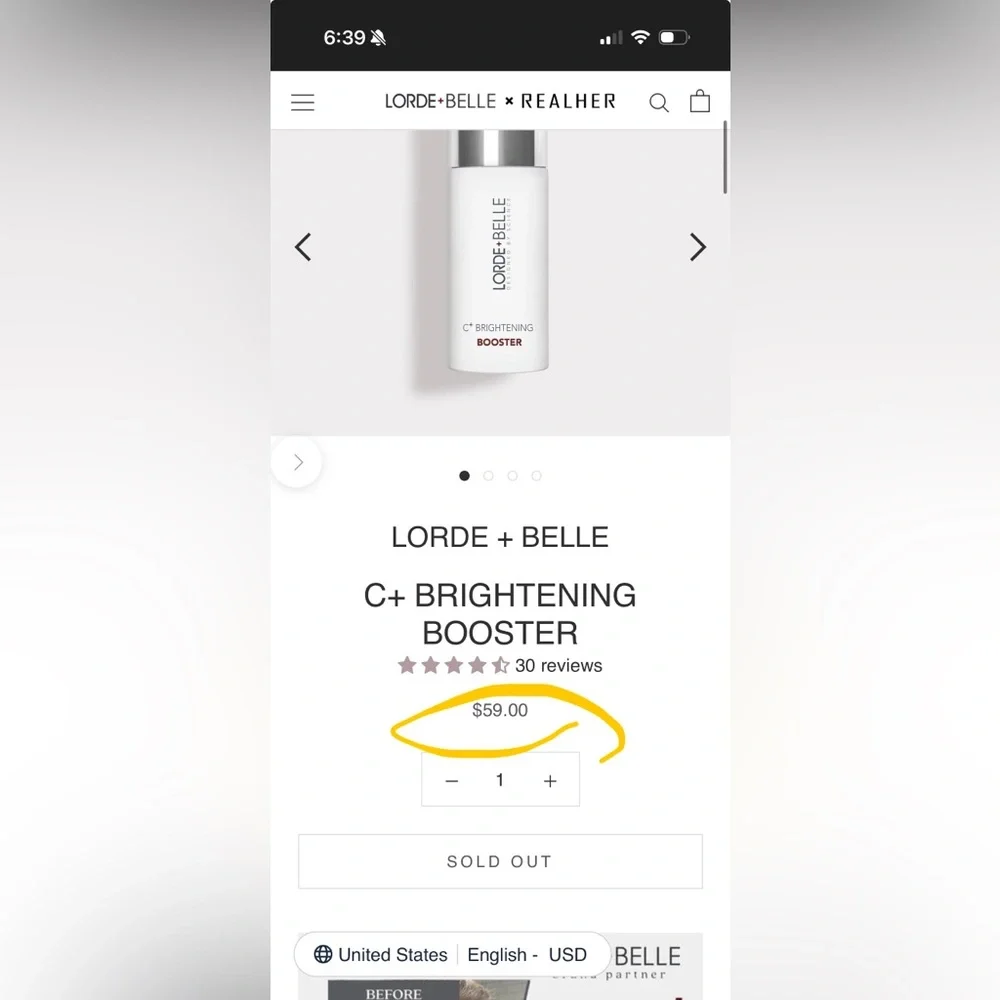 Lorde + Belle C+ Brightening Booster NWT